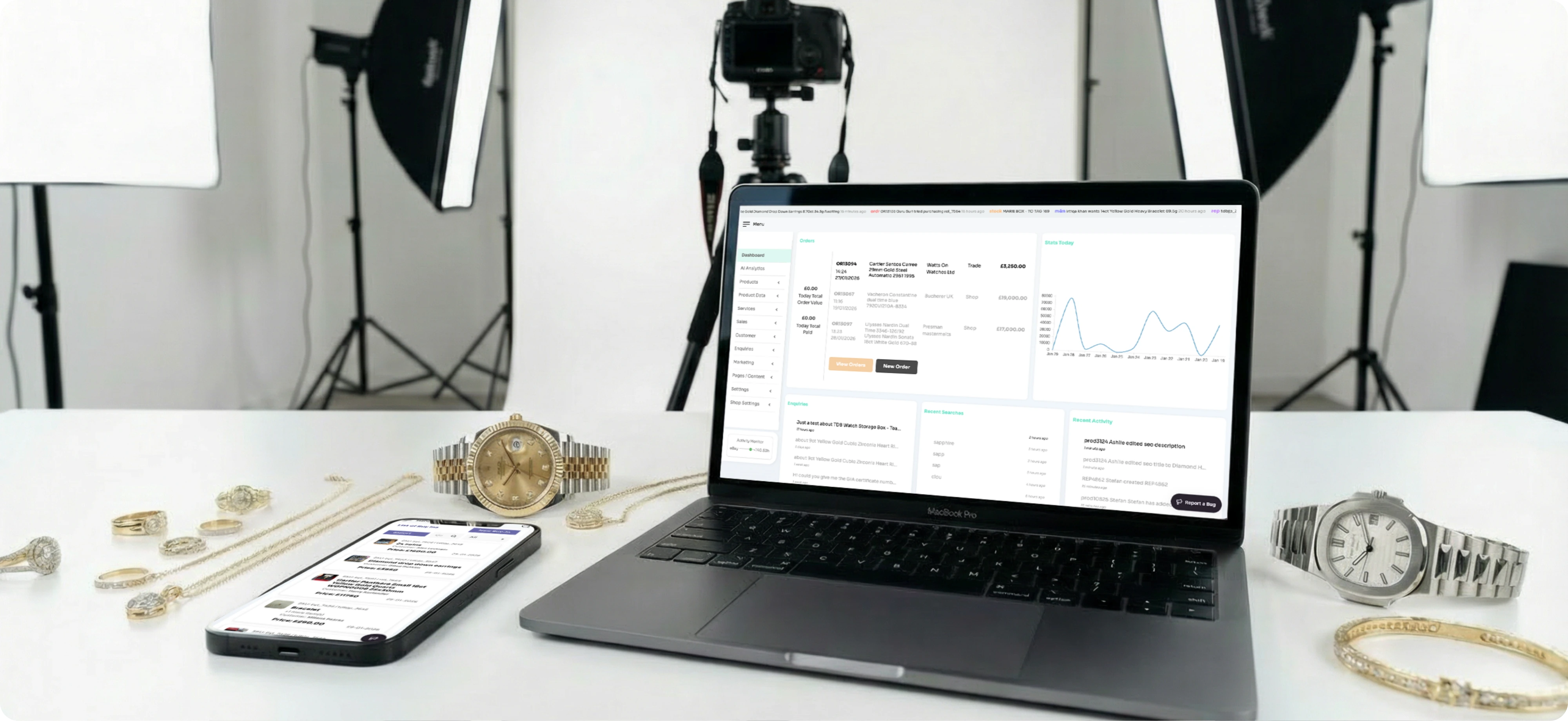 Stockbox dashboard on laptop