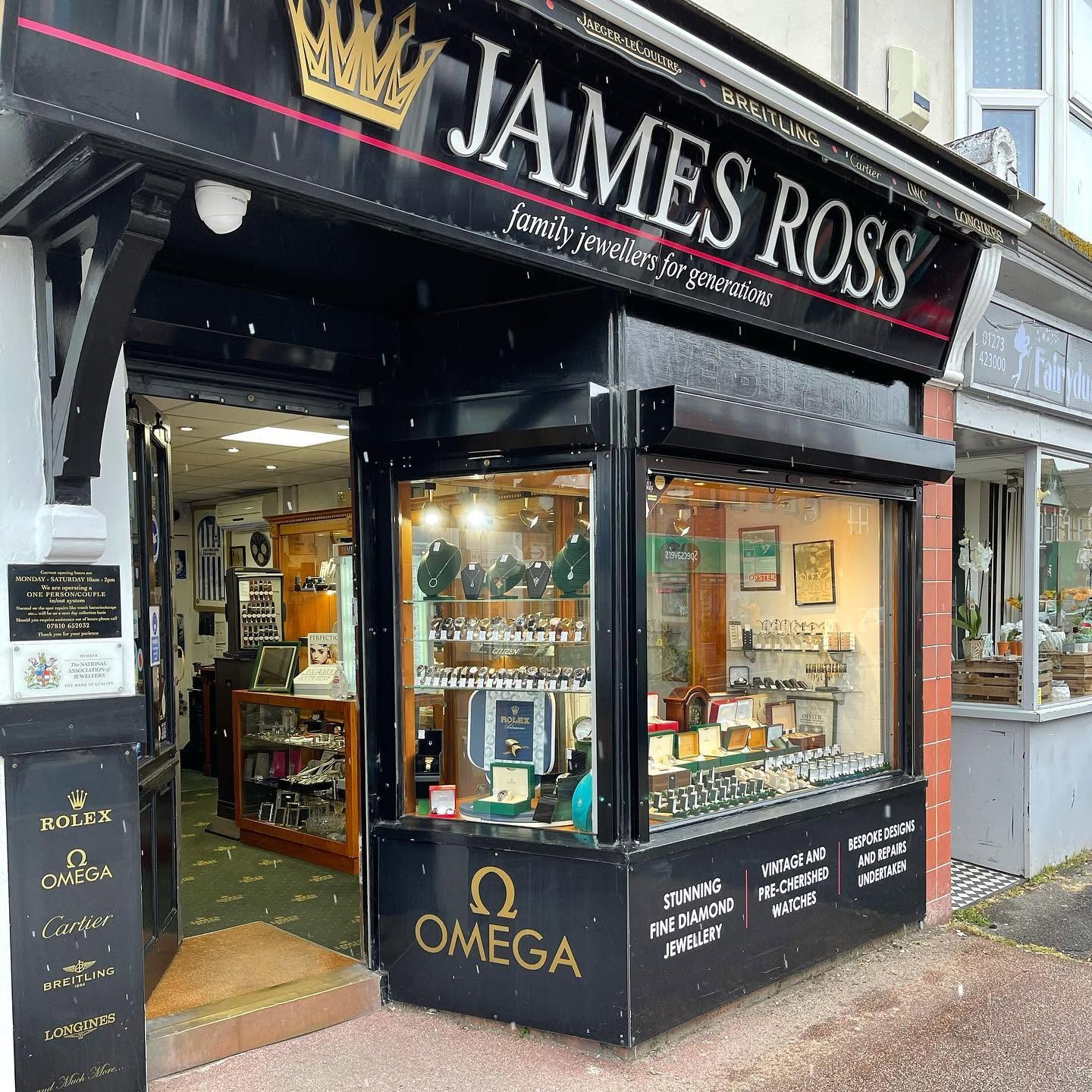James Ross Jewellers shop front in Brighton